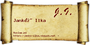 Jankó Ilka névjegykártya